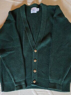 Cape Isle Knitters Mens Green Cardigan Sweater LG